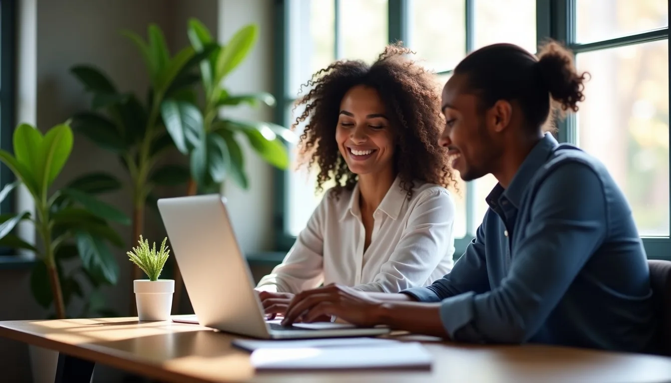 Funcionários de empresa usando software para gestão de negócios em Belo Horizonte