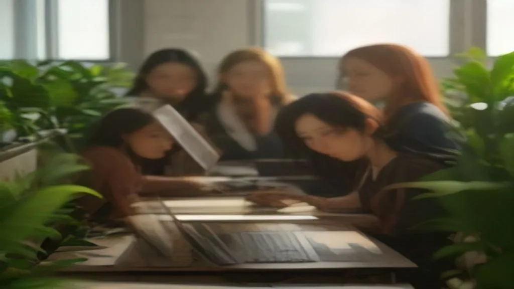 Equipe de marketing trabalhando juntos em uma mesa com laptops, gestão integrada em agências de marketing