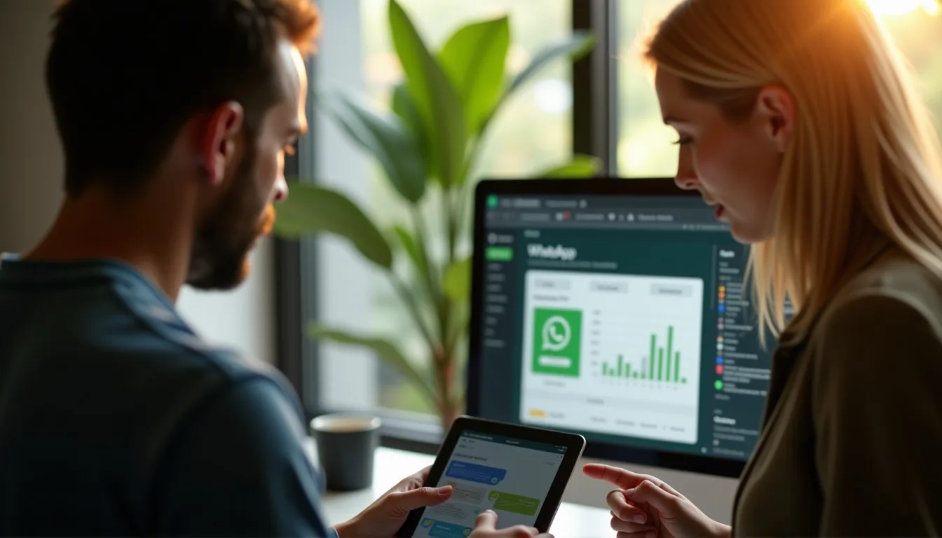 Desenvolvedor configurando painel WhatsApp Business API com automações e integração CRM para vendas de lotes alto valor