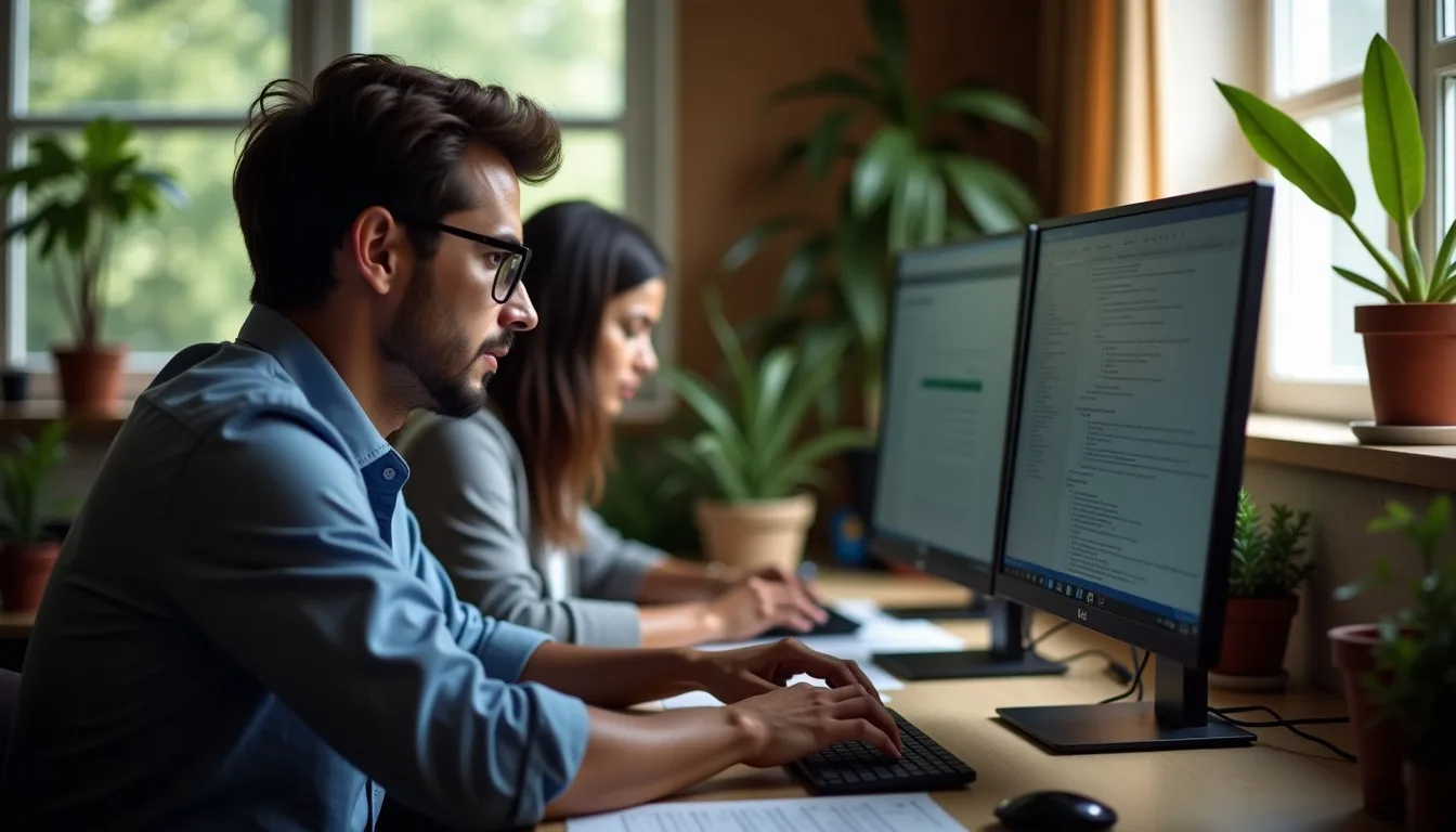 Administrador de sistema corrigindo vulnerabilidades de segurança em computador no Brasil